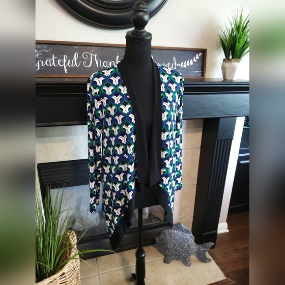 Kasper Black, Blue and Green Geometric Cardigan/Jacket - Picture 4 of 10
